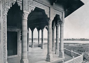 आगरा। जैस्मीन टॉवर की बालकनी, c1910। द्वारा अज्ञात