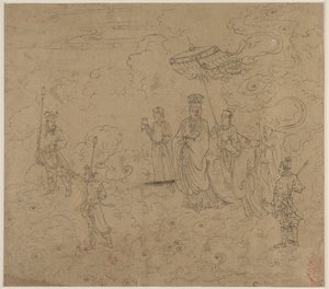 दाओवादी और बौद्ध विषयों का एल्बम: दाओवादी देवताओं का जुलूस: पत्ता 8, 1200s। द्वारा अज्ञात