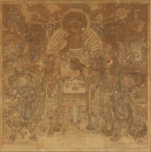 पश्चिमी स्वर्ग में अमिताभ बुद्ध की सभा, 18वीं सदी के अंत से 19वीं सदी की शुरुआत में। द्वारा अज्ञात