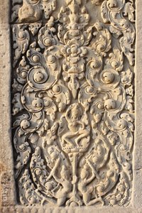 अंगकोर वाट, वॉलफ्लावर पर नक्काशीदार विवरण, सिएम रीप, कंबोडिया द्वारा अज्ञात