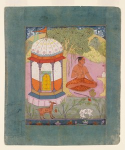 एक परिदृश्य में तपस्वी, संगीत विधा बंगाली रागिनी का चित्रण, c1675 द्वारा अज्ञात