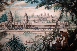 एशियाई सभ्यता संग्रहालय, अंगकोर, कंबोडिया के पवित्र शहर की खोज, 1870-73 के आसपास लुई डेलापोर्ट द्वारा अंगकोर वाट का दृश्य, सिंगापुर, 2018 (फोटो) द्वारा अज्ञात