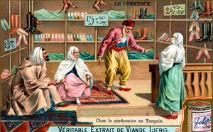 तुर्की में एक shoemakers पर, c1900 द्वारा अज्ञात