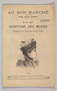 औ बॉन मार्चे-कॉम्प्टोइर डेस मोड्स, लेस और क्रेप हैट्स, ग्रीष्म 1891, 1891। द्वारा अज्ञात