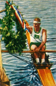 ऑस्ट्रेलियाई रोवर बॉबी पियर्स ने एकल स्कल्स, 1928 जीता। द्वारा अज्ञात