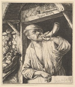 बेकर ब्लोइंग हॉर्न, 1610-85। द्वारा अज्ञात