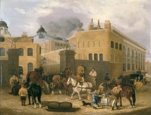 साउथवार्क में बार्कले और पर्किन्स ब्रूअरी, c1840 द्वारा अज्ञात