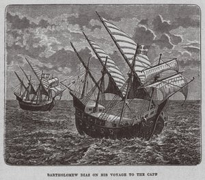 बर्थोलोमेव डियाज अपनी दक्षिण अफ्रीका यात्रा पर, 1878 द्वारा अज्ञात