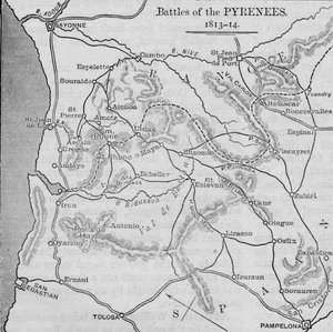 Pyrenees की लड़ाई: स्केच मैप, 1902 द्वारा अज्ञात