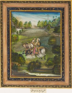 बाज बहादुर और रूपमती, c1820 द्वारा अज्ञात