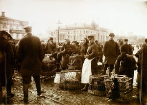 बर्ड मार्केट, ट्रूबनाया स्क्वायर, मॉस्को, रूस, 1908 द्वारा अज्ञात
