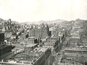 पक्षियों की आंखें क्रॉनिकल बिल्डिंग, सैन फ्रांसिस्को, यूएसए, 1895 के टॉवर से दिखाई देती हैं। द्वारा अज्ञात