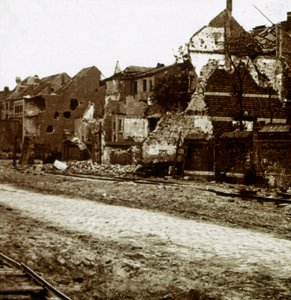 बॉम्बेड-आउट इमारतें, नीवोपोर्ट, फ्लैंडर्स, बेल्जियम, c1914-c1918 द्वारा अज्ञात