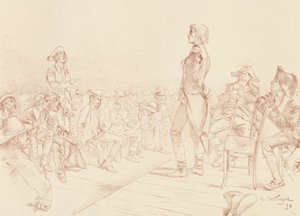 बोनापार्ट कॉर्सिका में एक जेकोबिन क्लब को संबोधित करते हुए, c1789, 1896 द्वारा अज्ञात