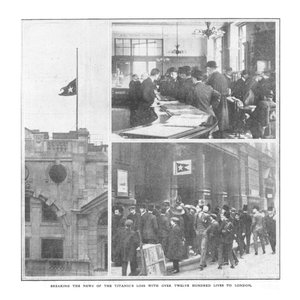 20 अप्रैल, 1912 को लंदन के लिए, बारह सौ से अधिक लोगों के साथ टाइटैनिक के नुकसान की खबर को तोड़ना। द्वारा अज्ञात