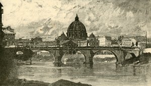 ब्रिज ऑफ सेंट एंजेलो, रोम, 1890। द्वारा अज्ञात
