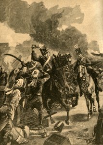 ब्रिटिश जनरल जोसेफ थैकवेल, सोबरान, पंजाब, भारत की लड़ाई में, 1846 c1890। द्वारा अज्ञात