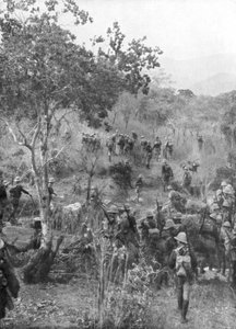जर्मन ईस्ट अफ्रीका, प्रथम विश्व युद्ध, 1915 की सीमाओं पर झाड़ियों में ब्रिटिश सैनिक द्वारा अज्ञात