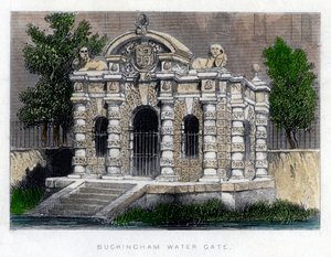 बकिंघम वॉटर गेट, द स्ट्रैंड, लंदन, c1850 द्वारा अज्ञात