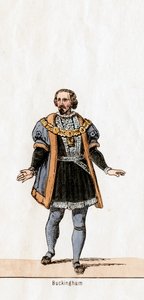 बकिंघम, शेक्सपियर के लिए पोशाक डिजाइन, हेनरी VIII, 19 वीं शताब्दी द्वारा अज्ञात