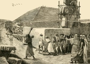 एक पिरामिड का निर्माण, 1890। द्वारा अज्ञात