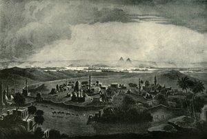 काहिरा और पिरामिड, 19 वीं सदी की शुरुआत में, 1901। द्वारा अज्ञात