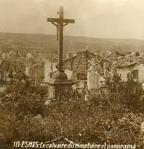 Esnes, उत्तरी फ्रांस के कब्रिस्तान में कलवारी, c1914-c1918 द्वारा अज्ञात