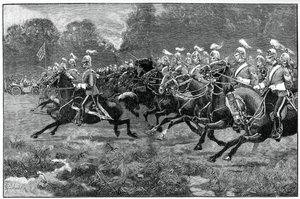 5 वीं और 7 वीं ड्रैगून गार्ड्स की समीक्षा, विंडसर पार्क, 1900 में समीक्षा द्वारा अज्ञात
