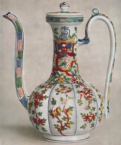 पांच रंगों की सजावट के साथ चीनी पोर्सिलेन ईईआरवी। वान ली की अवधि, 1573-1619, 1928 द्वारा अज्ञात