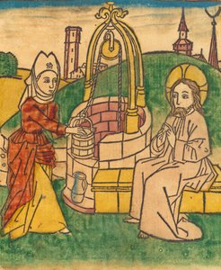 ईसा मसीह और सामरिया की महिला, संभवतः 1485। द्वारा अज्ञात