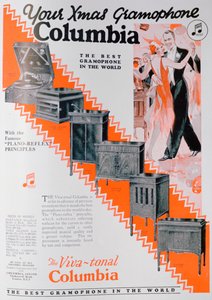 कोलंबिया ग्रामोफोन के लिए क्रिसमस विज्ञापन, 1929 द्वारा अज्ञात