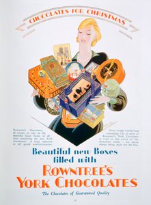 Rowntrees York Chocolates, 1928 के लिए क्रिसमस का विज्ञापन द्वारा अज्ञात