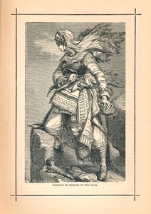 रूसी आक्रमण के खिलाफ शमशील के लिए लड़ने वाली सर्कसियन महिला, 1839 द्वारा अज्ञात