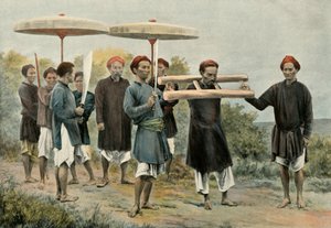 निंदा के लिए परिश्रम के लिए चलना, निंदा की सजा सज़ा 1900 में। द्वारा अज्ञात