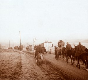 कॉन्वॉय, जेनेकोर्ट, उत्तरी फ्रांस, 1916 द्वारा अज्ञात