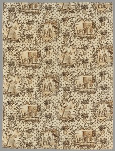 कॉपरप्लेट प्रिंटेड लिनन, 1789-1791। द्वारा अज्ञात