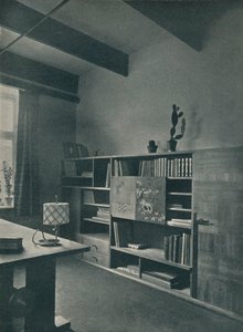 हंस हार्टल द्वारा डिजाइन एक पुस्तकालय का कोना, c1927 द्वारा अज्ञात