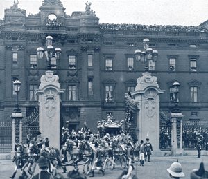 किंग जॉर्ज पंचम और क्वीन मैरी, लंदन का राज्याभिषेक, 1911। द्वारा अज्ञात
