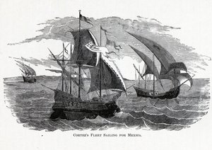 कोर्टेज्स फ्लीट सेलिंग फॉर मैक्सिको, 1882 द्वारा अज्ञात