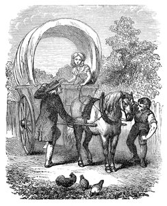 हुड के साथ देश वाहक वैगन, c1882 द्वारा अज्ञात