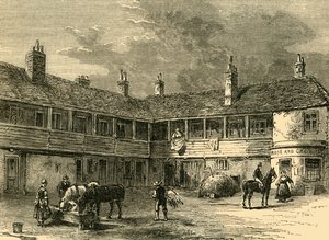 कोर्ट-यार्ड ऑफ़ द रोज़ एंड क्राउन, 1820, सी 1876। द्वारा अज्ञात