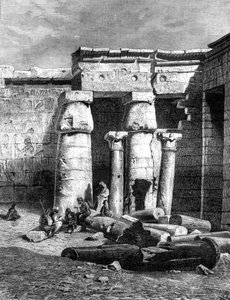 एक ईसाई चर्च, मेदिनेट-हबॉ, 1881 के अवशेषों के साथ कोर्ट द्वारा अज्ञात