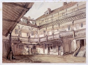 ऑक्सफ़ोर्ड आर्म्स इन का प्रांगण, वारविक लेन, लंदन, 1851 द्वारा अज्ञात
