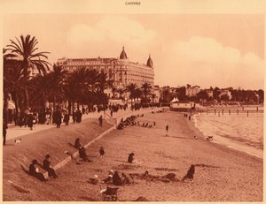 क्रोसेटेट प्रोमेनेड - समुद्र तट और कैसीनो, कान, 1930। द्वारा अज्ञात