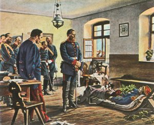 क्राउन प्रिंस फ्रेडरिक विल्हेम जनरल डॉय के शरीर के साथ, 4 अगस्त 1870, 1936। द्वारा अज्ञात