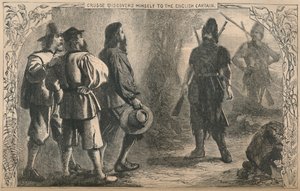 क्रुसो ने खुद को अंग्रेजी कप्तान के सामने प्रकट किया, c1870 द्वारा अज्ञात