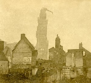 Notre-Dame de Brebières, अल्बर्ट, उत्तरी फ्रांस, c1915-c1918 के क्षतिग्रस्त शिखर द्वारा अज्ञात
