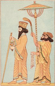 दारिस I 548-486 ईसा पूर्व 521 से फारस के राजा अचमेनिद राजा, परिचारकों के साथ, 1881 द्वारा अज्ञात
