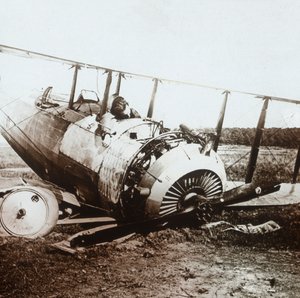 डाउन सैल्मसन विमान में मृत पायलट, c1914-c1918 द्वारा अज्ञात