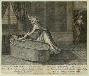 मराट की मृत्यु, सी। 1793. द्वारा अज्ञात